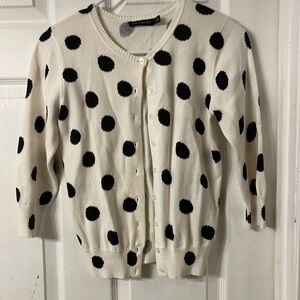 The Limited Black and White Polka Dot Cardigan